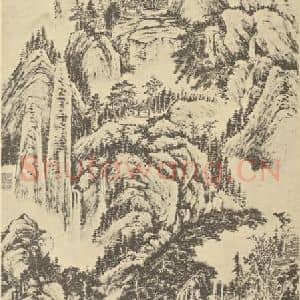 清代 钱维城国画作品《山水轴(六)》摘自 南画大成 卷十