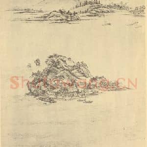 清代 钱维城国画作品《山水轴(七)》摘自 南画大成 卷十