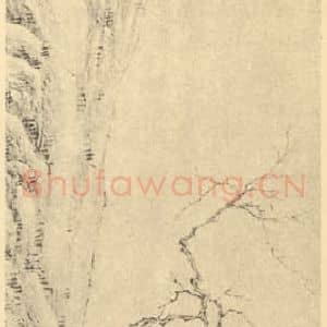 清代 弘仁国画作品《山水轴(一)》摘自 南画大成 卷十