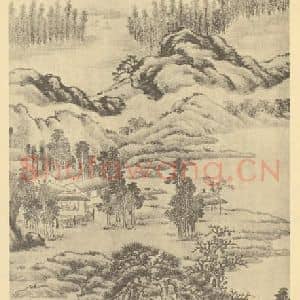 清代 黎简国画作品《山水轴(二)》摘自 南画大成 卷十