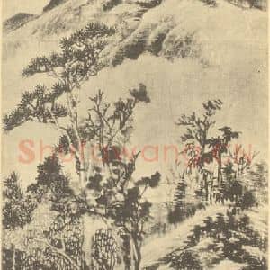 清代 张赐宁国画作品《山水轴(一)》摘自 南画大成 卷十