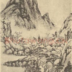 清代 黄均国画作品《山水轴》摘自 南画大成 卷十