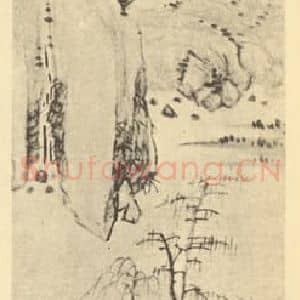 清代 赵之琛国画作品《山水轴》摘自 南画大成 卷十