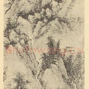 清代 朱昂之国画作品《山水轴》摘自 南画大成 卷十