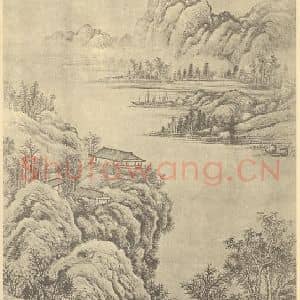 清代 戴熙国画作品《山水轴(五)》摘自 南画大成 卷十