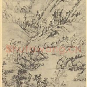 清代 顾沄国画作品《山水轴(二)》摘自 南画大成 卷十