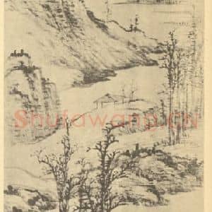 清代 顾沄国画作品《山水轴(九)》摘自 南画大成 卷十