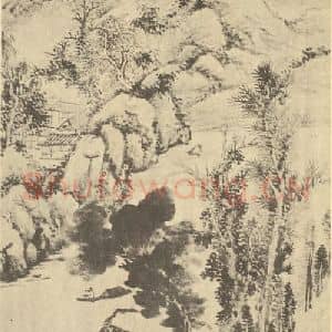 清代 顾沄国画作品《山水轴(十一)》摘自 南画大成 卷十