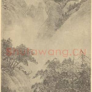 清代 吴谷祥国画作品《山水轴(八)》摘自 南画大成 卷十