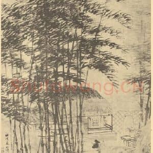 清代 任颐国画作品《山水轴(一)》摘自 南画大成 卷十