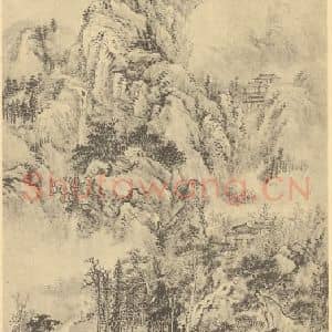 清代 陆恢国画作品《山水轴(一)》摘自 南画大成 卷十
