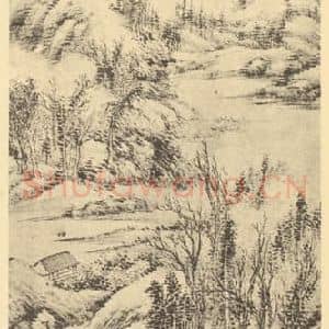 清代 顾麟士国画作品《山水轴(三)》摘自 南画大成 卷十