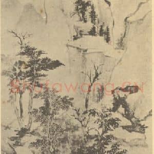 清代 查士标国画作品《山水轴(五)》摘自 南画大成 卷十