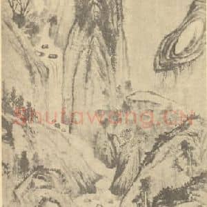 清代 道济国画作品《山水轴(三)》摘自 南画大成 卷十