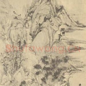 清代 恽寿平国画作品《山水轴(一)》摘自 南画大成 卷十
