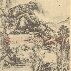 清代 王原祁国画作品《山水轴(五)》摘自 南画大成 卷十