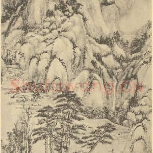 清代 王原祁国画作品《山水轴(八)》摘自 南画大成 卷十