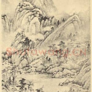 清代 王原祁国画作品《山水轴(十六)》摘自 南画大成 卷十