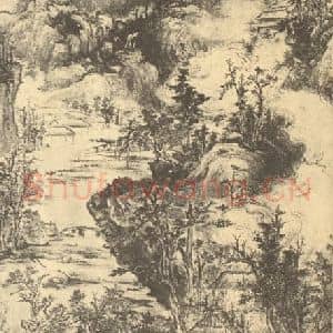 清代 髡残国画作品《山水轴(一)》摘自 南画大成 卷十