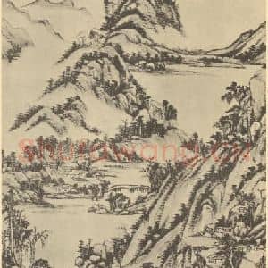 清代 王原祁国画作品《山水轴(二十六)》摘自 南画大成 卷十