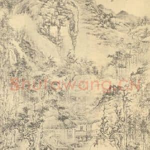 清代 髡残国画作品《山水轴(四)》摘自 南画大成 卷十