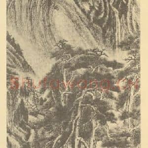清代 吴历国画作品《山水轴(四)》摘自 南画大成 卷十