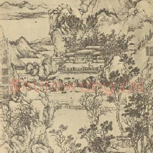 清代 王翚国画作品《山水轴(三)》摘自 南画大成 卷十