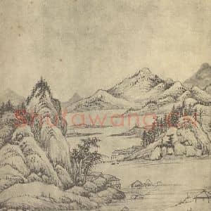 清代 弘仁国画作品《山水图(五)》摘自 南画大成 卷十一