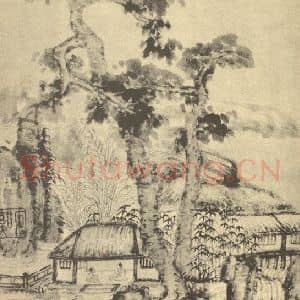 清代 髡残国画作品《山水图(八)》摘自 南画大成 卷十一