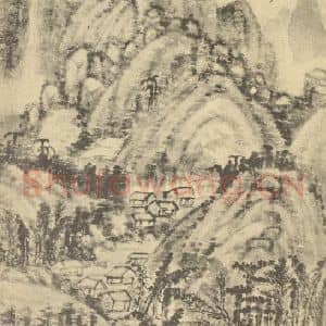 清代 髡残国画作品《山水图(十)》摘自 南画大成 卷十一