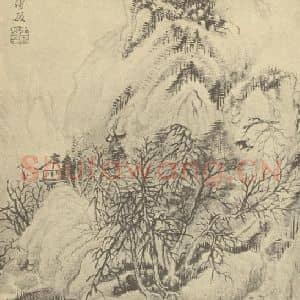 清代 王时敏国画作品《山水图(八)》摘自 南画大成 卷十一