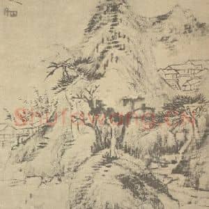 清代 朱耷国画作品《山水图(二)》摘自 南画大成 卷十一