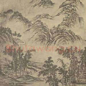 清代 吴定国画作品《山水图(二)》摘自 南画大成 卷十一