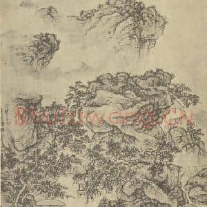 清代 吴定国画作品《山水图(四)》摘自 南画大成 卷十一