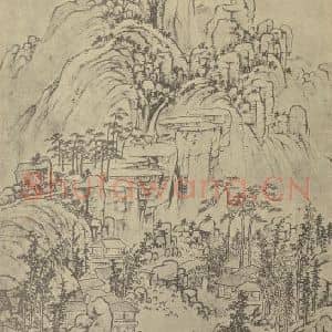 清代 吴定国画作品《山水图(五)》摘自 南画大成 卷十一
