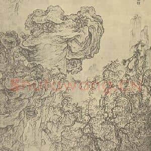 清代 吴定国画作品《山水图(六)》摘自 南画大成 卷十一
