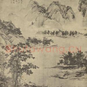 明代 仇英国画作品《山水图》摘自 南画大成 卷十一