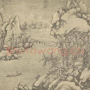明代 谢时臣国画作品《山水图》摘自 南画大成 卷十一