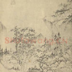 明代 赵左国画作品《山水图(一)》摘自 南画大成 卷十一