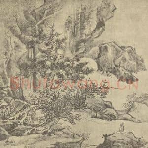 明代 蓝瑛国画作品《山水图(二)》摘自 南画大成 卷十一