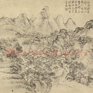 清代 董邦达国画作品《山水图(六)》摘自 南画大成 卷十二