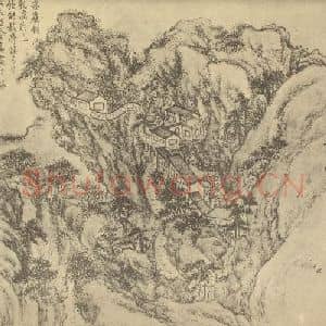 清代 董邦达国画作品《山水图(八)》摘自 南画大成 卷十二
