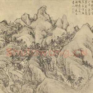 清代 董邦达国画作品《山水图(九)》摘自 南画大成 卷十二