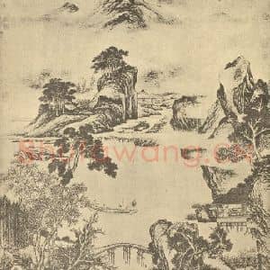清代 金廷标国画作品《山水图(一)》摘自 南画大成 卷十二