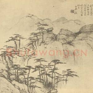 清代 秦炳文国画作品《山水图(一)》摘自 南画大成 卷十二