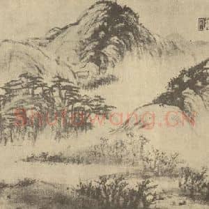 清代 秦炳文国画作品《山水图(六)》摘自 南画大成 卷十二
