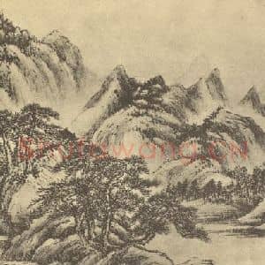清代 顾麟士国画作品《山水图(一)》摘自 南画大成 卷十二