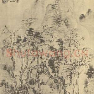 清代 华岩国画作品《山水图(四)》摘自 南画大成 卷十二