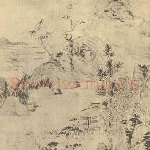 清代 华岩国画作品《山水图(五)》摘自 南画大成 卷十二