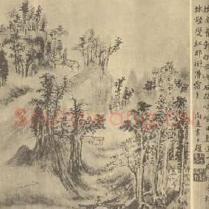 清代 方士庶国画作品《山水图(二)》摘自 南画大成 卷十二